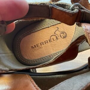 Merrell Women’s Brown Leather Comfort Sandals Mary Jane Fisherman Shoes Sz 10